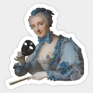 18th century French portrait with mask Sticker